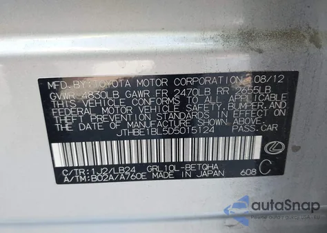 2013 Lexus Gs 350 from USA, damaged, VIN JTHBE1BL5D5015124